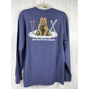 BURLEBO Shirt Men's Med Black Long Sleeve Wander The Wild Graphic Outdoors NWT